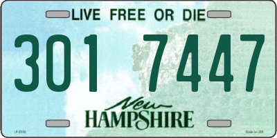 NH license plate 3017447