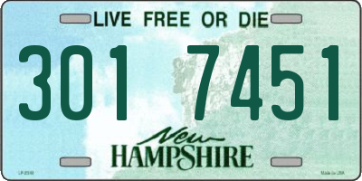 NH license plate 3017451