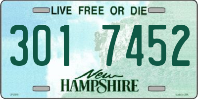 NH license plate 3017452