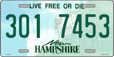 NH license plate 3017453