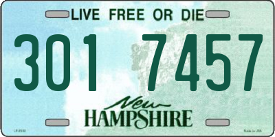 NH license plate 3017457