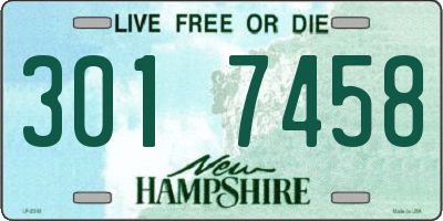 NH license plate 3017458