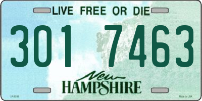 NH license plate 3017463