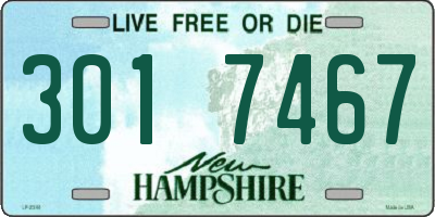 NH license plate 3017467