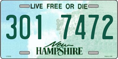 NH license plate 3017472
