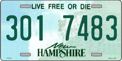 NH license plate 3017483