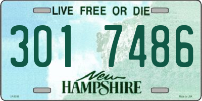 NH license plate 3017486