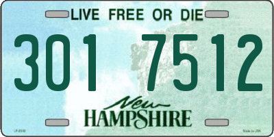 NH license plate 3017512