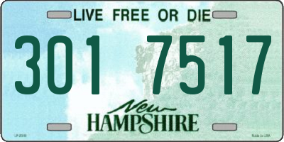 NH license plate 3017517