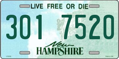 NH license plate 3017520