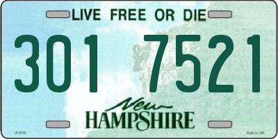 NH license plate 3017521