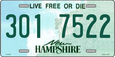 NH license plate 3017522