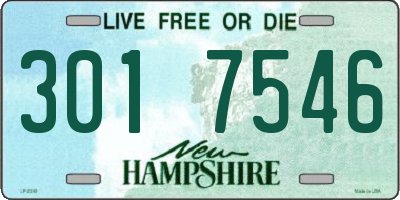 NH license plate 3017546