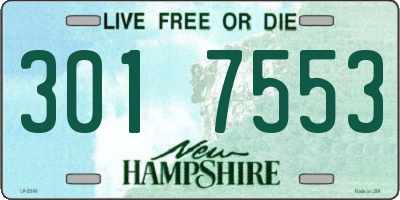 NH license plate 3017553