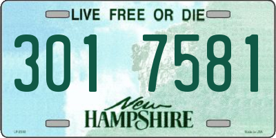 NH license plate 3017581