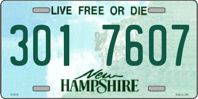 NH license plate 3017607
