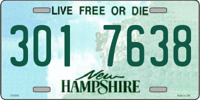 NH license plate 3017638