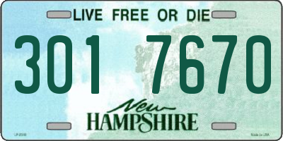 NH license plate 3017670