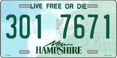 NH license plate 3017671