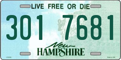 NH license plate 3017681