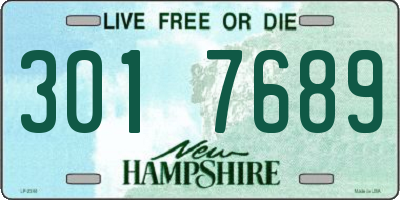 NH license plate 3017689