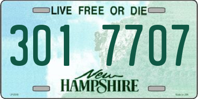 NH license plate 3017707