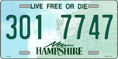 NH license plate 3017747