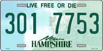 NH license plate 3017753