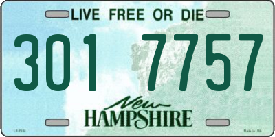 NH license plate 3017757