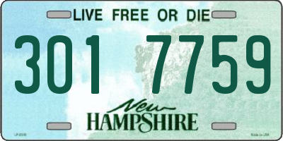 NH license plate 3017759