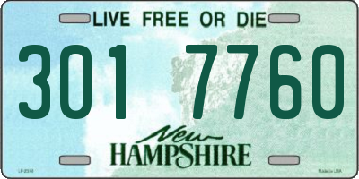 NH license plate 3017760