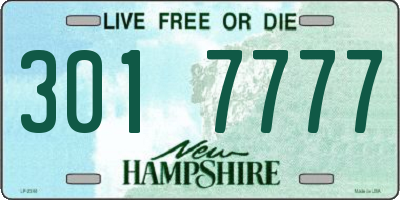 NH license plate 3017777