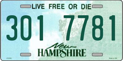 NH license plate 3017781