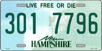 NH license plate 3017796