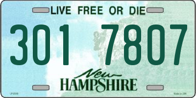 NH license plate 3017807
