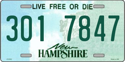 NH license plate 3017847