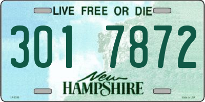 NH license plate 3017872