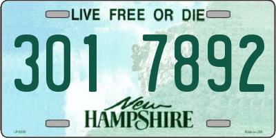 NH license plate 3017892