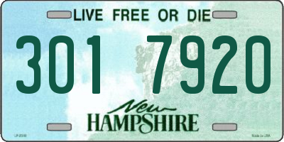 NH license plate 3017920
