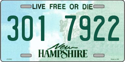 NH license plate 3017922
