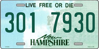NH license plate 3017930