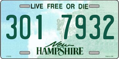 NH license plate 3017932