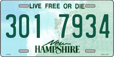 NH license plate 3017934