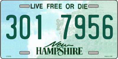 NH license plate 3017956