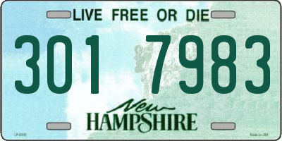NH license plate 3017983