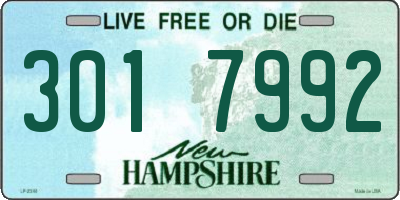 NH license plate 3017992