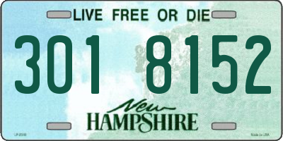 NH license plate 3018152