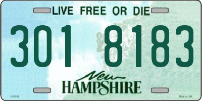 NH license plate 3018183