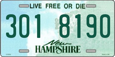 NH license plate 3018190