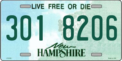 NH license plate 3018206